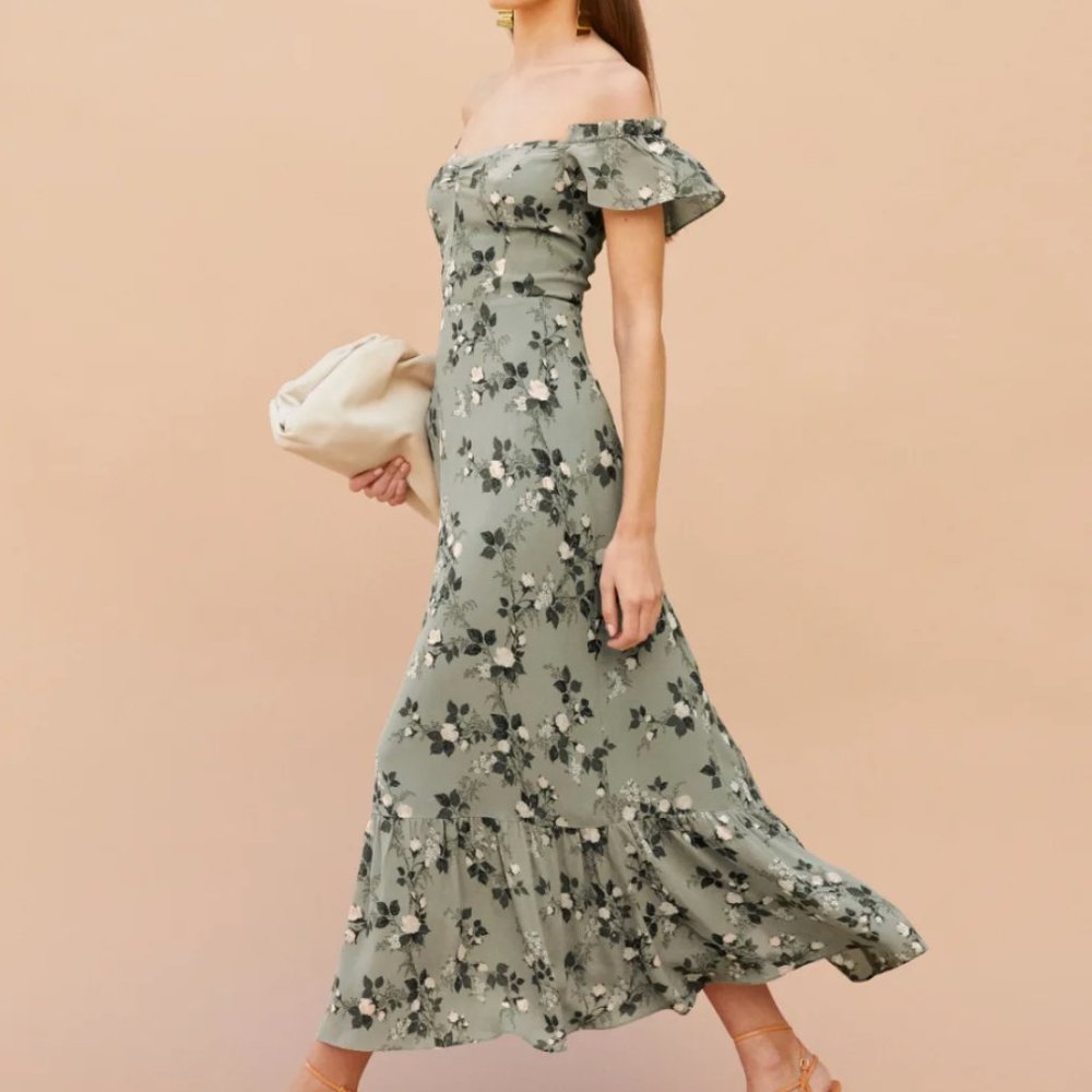 Reformation Butterfly Dress in Verde BNWT
